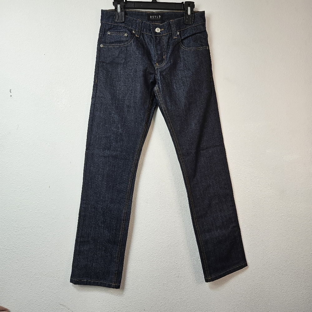 D S T L D Men's Premium Slim Raw Dark Wash Jeans Size 29W X 30L